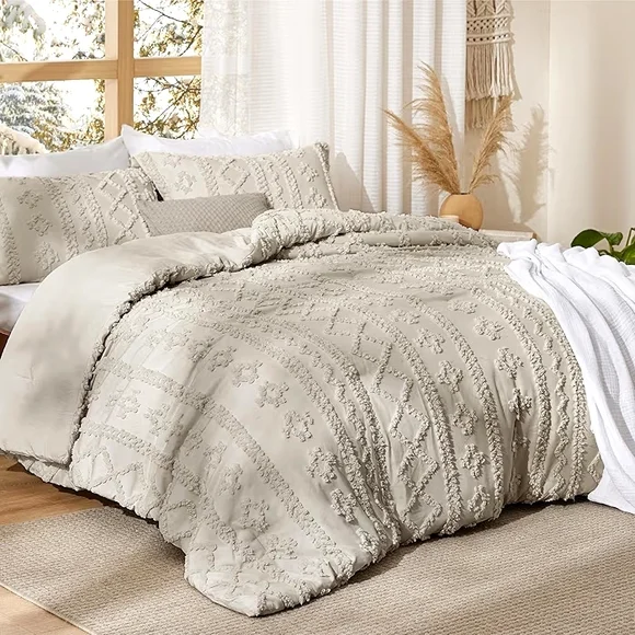Elegant Tufted Boho Oversized King Comforter  Set - Picture 2 of 9